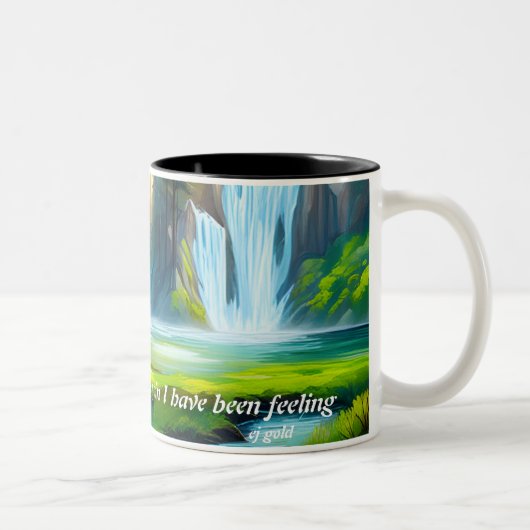 Schöne Wasserfall-Mantra-Kaffee-Tasse Zweifarbige Tasse (Rechts)