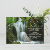 Schöne Wasserfall Natur Hochzeit Einladungen (Stehend Vorderseite)