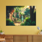 Schöne Wasserfall Szene Canvas Print Leinwanddruck (Insitu (Wohnzimmer))
