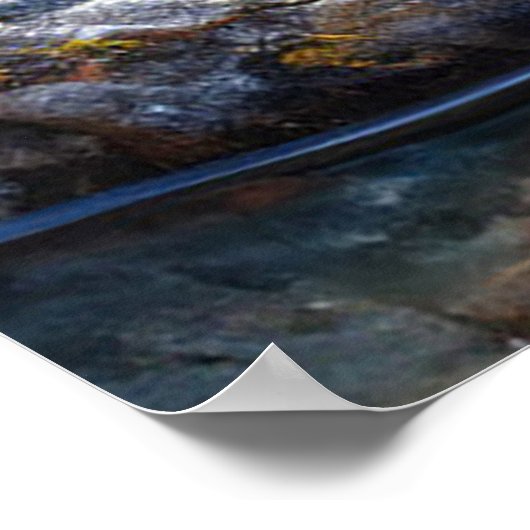 Schöne Wasserfalllandschaft Poster (Ecke)