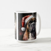 SCHÖNE WASSERFARBBOXER HUNDERCHRISTMAS KAFFEETASSE (VorderseiteRechts)