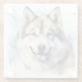 SCHÖNE WASSERFARBE AKITA HUNGE FELD GLASUNTERSETZER (Rückseite)