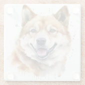 SCHÖNE WASSERFARBE AKITA HUNGE FELD GLASUNTERSETZER (Rückseite)