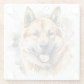 SCHÖNE WASSERFARBE AKITA HUNGE FELD GLASUNTERSETZER (Rückseite)