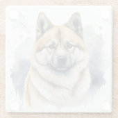 SCHÖNE WASSERFARBE AKITA HUNGE FELD GLASUNTERSETZER (Rückseite)