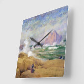 Schöne Wasserfarbe an der Küste von Kalifornien Quadratische Wanduhr (Winkel)