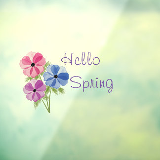 Schöne Wasserfarbe Anemone Hallo Quelle Fensteraufkleber