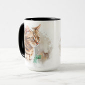 SCHÖNE WASSERFARBE BENGALISCHE CAT-FARBE TASSE (Vorderseite Links)