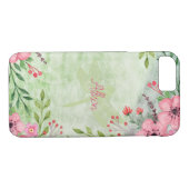 Schöne Wasserfarbe Blumenrosa Name Case-Mate iPhone Hülle (Rückseite (Horizontal))