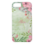 Schöne Wasserfarbe Blumenrosa Name Case-Mate iPhone Hülle (Rückseite)