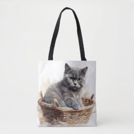 SCHÖNE WASSERFARBE BRITISH SHORTHAIR CAT TASCHE