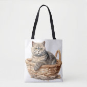 SCHÖNE WASSERFARBE BRITISH SHORTHAIR CAT TASCHE (Vorderseite)