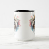 SCHÖNE WASSERFARBE BROWIN WHITE LHASA APSO HUND TASSE (Zentrum)