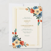 Schöne Wasserfarbe Elfenbeinhochzeit Einladung (Vorderseite)