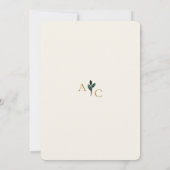 Schöne Wasserfarbe Elfenbeinhochzeit Einladung (Rückseite)