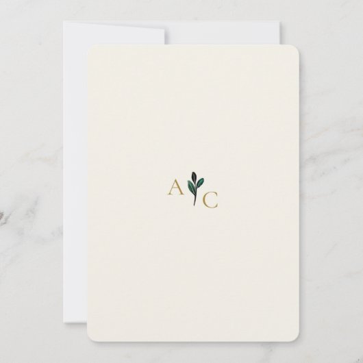 Schöne Wasserfarbe Elfenbeinhochzeit Einladung (Rückseite)