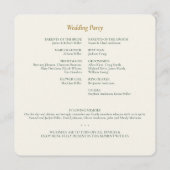 Schöne Wasserfarbe Elfenbeinhochzeit Programm (Rückseite)