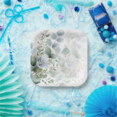 Schöne Wasserfarbe Eukalyptus Quadrat Papierplatte Pappteller (Party)