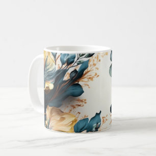 Schöne Wasserfarbe floral Kaffeetasse