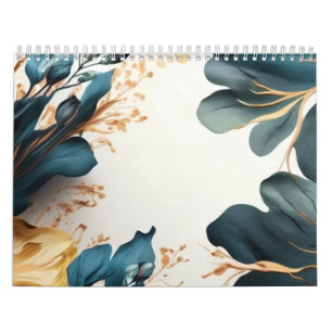 Schöne Wasserfarbe floral Kalender