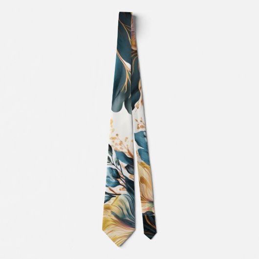 Schöne Wasserfarbe floral Krawatte (Vorderseite)