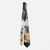 Schöne Wasserfarbe floral Krawatte (Rückseite)