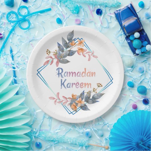 Schöne Wasserfarbe Floral Ramadan Kareem Pappteller (Party)