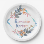 Schöne Wasserfarbe Floral Ramadan Kareem Pappteller (Vorderseite)