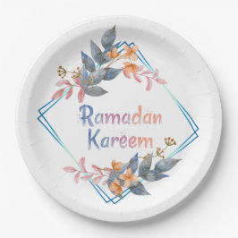 Schöne Wasserfarbe Floral Ramadan Kareem Pappteller
