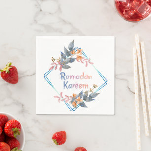 Schöne Wasserfarbe Floral Ramadan Kareem Serviette