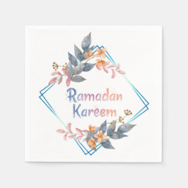 Schöne Wasserfarbe Floral Ramadan Kareem Serviette