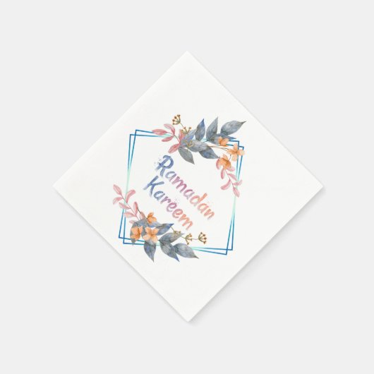 Schöne Wasserfarbe Floral Ramadan Kareem Serviette (Ecke)