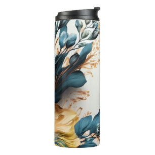 Schöne Wasserfarbe floral Thermosbecher