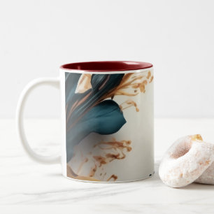 Schöne Wasserfarbe floral Zweifarbige Tasse