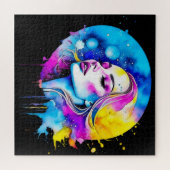 Schöne Wasserfarbe Frau Abstrakt Puzzle (Horizontal)