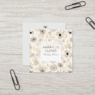 Schöne Wasserfarbe Gelb Graue Pflaumen Flora Quadratische Visitenkarte