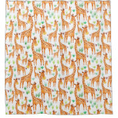 Schöne Wasserfarbe Giraffe Tier Duschvorhang (Vorderseite)