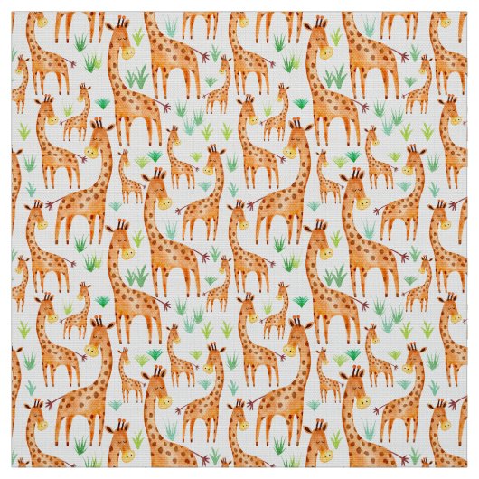 Schöne Wasserfarbe Giraffe Tierkids Stoff (Muster)