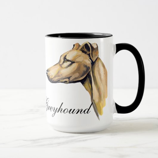 SCHÖNE WASSERFARBE GREYHOUND HUND TASSE (Rechts)