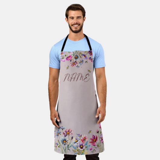 Schöne Wasserfarbe Große Schürze (Getragen)