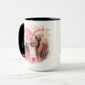 SCHÖNE WASSERFARBE-HAAR AFGHANISCHER HUNDE TASSE (Vorderseite Links)