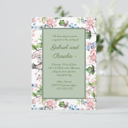 Schöne Wasserfarbe,handgemalte Naturszene,t Save The Date (Stehend Vorderseite)