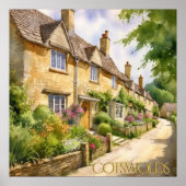 Schöne Wasserfarbe in Cotswolds Reise Poster (Vorne)