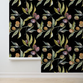 Schöne Wasserfarbe Italienische Olive Muster Schwa Tapete