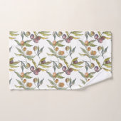 Schöne Wasserfarbe Italienisches Olive Muster weiß Badhandtuch Set (Handtuch)