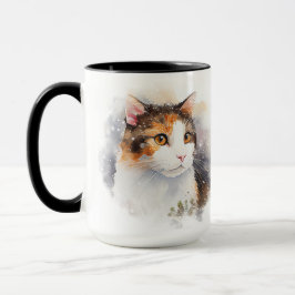 SCHÖNE WASSERFARBE KALICO KATZE TASSE
