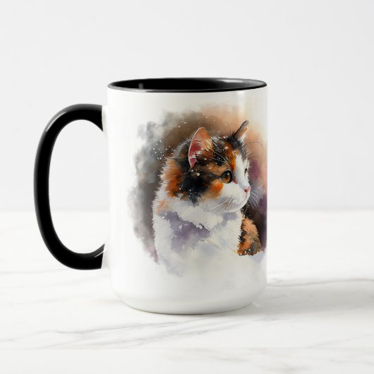 SCHÖNE WASSERFARBE KALICO KATZE TASSE (Links)