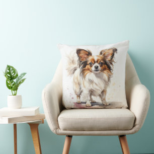 SCHÖNE WASSERFARBE KLEINES PAPILLON PUPPENHUND KISSEN