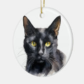 SCHÖNE WASSERFARBE KURZ HAIRED CAT KERAMIK ORNAMENT (Links)