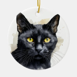 SCHÖNE WASSERFARBE KURZ HAIRED CAT KERAMIK ORNAMENT